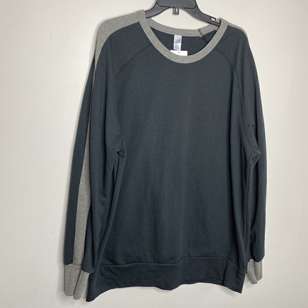 ALTERNATIVE Sweatshirt Mens XXL 2XL Pullover Blue Gray Stripe NEW Stitch-Fix